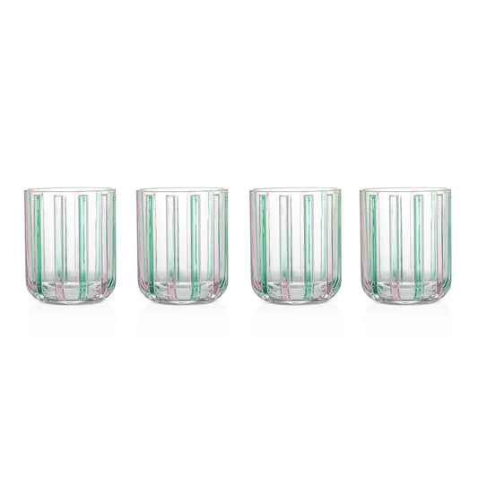 4pk 13.5oz Embossed Tumbler - Stripe ARF/PIS