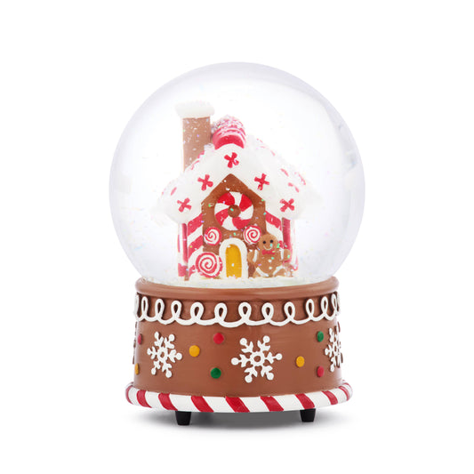 Snowflake Gingerbread Musical Snow Globe