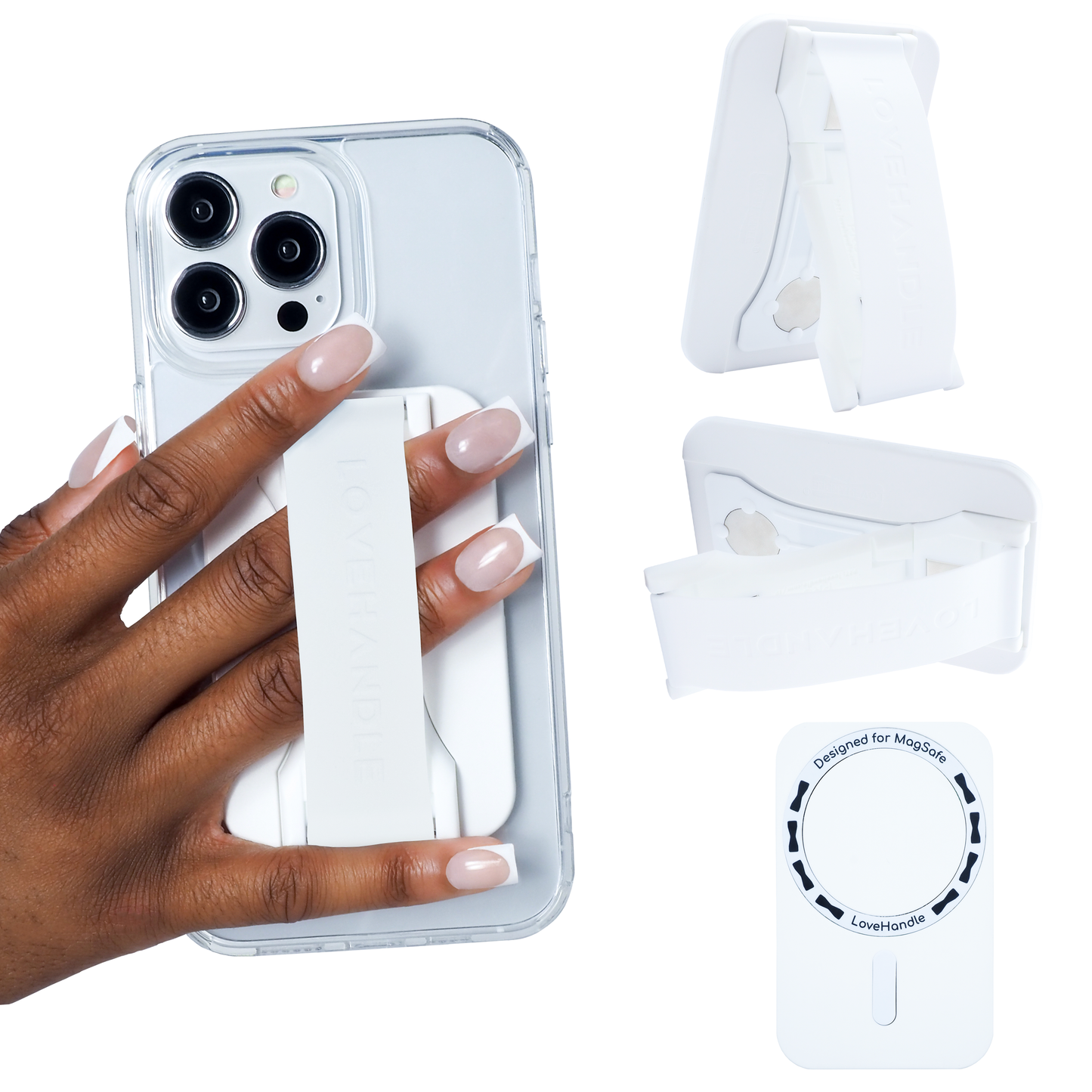 LoveHandle PRO for Magsafe- White Silicone on White Base: DEFAULT TITLE
