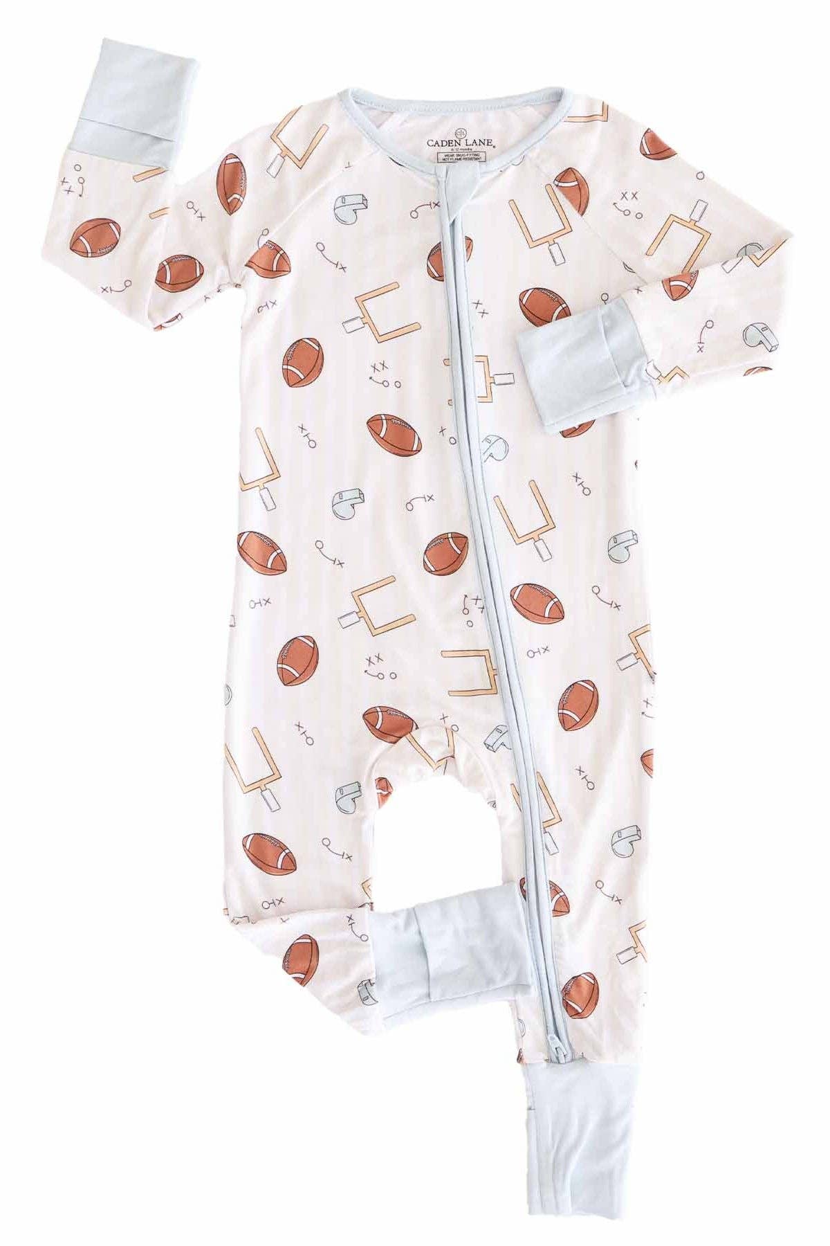 Tiny Touchdowns Convertible Zip Romper | Neutral: 0-3 months