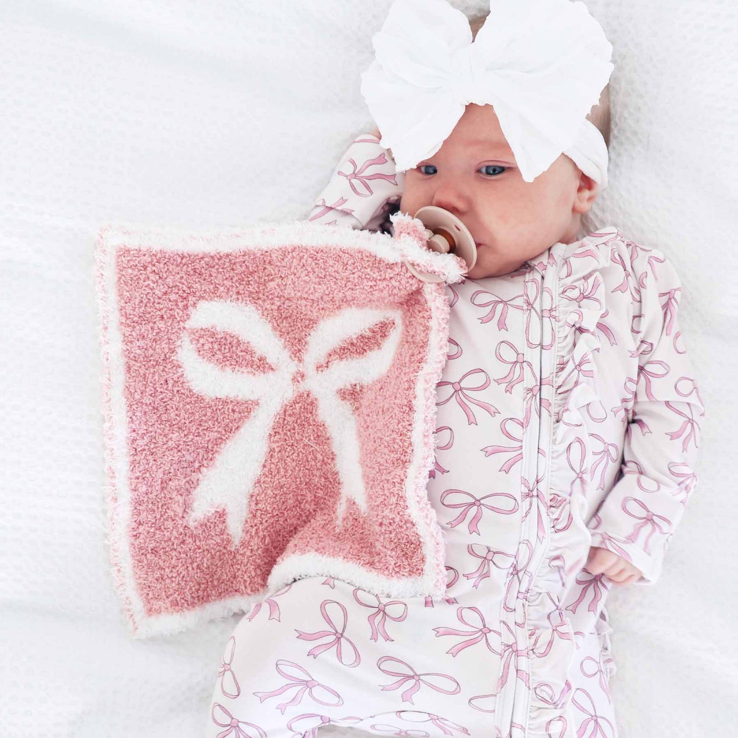 CuddleLane™ Luxe Lovey | Bows: Dark Pink Bows