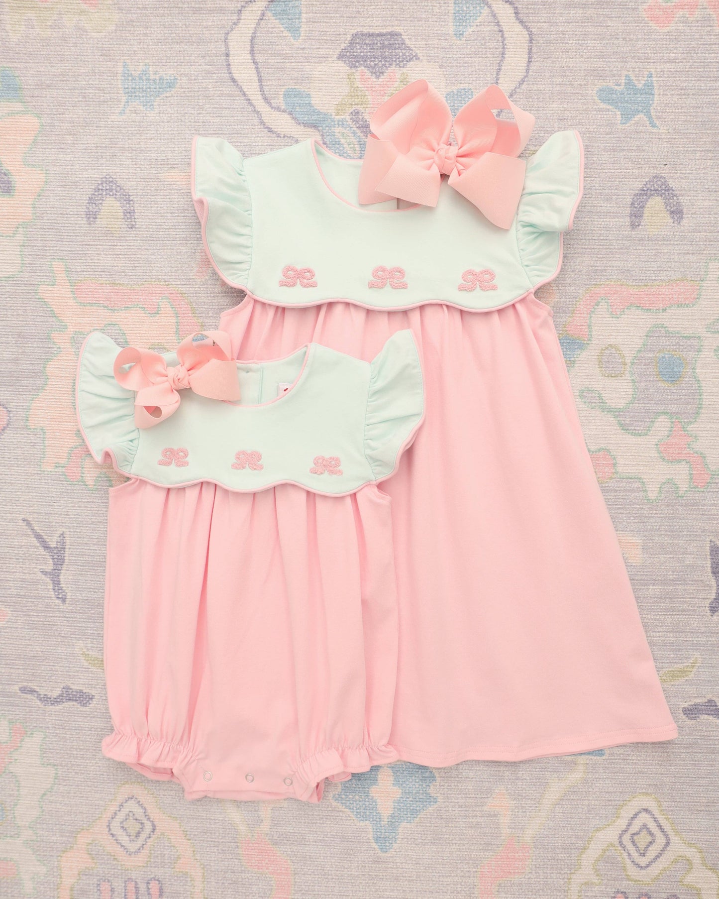 French Knot Bow Scallop Bubble: 6 Months