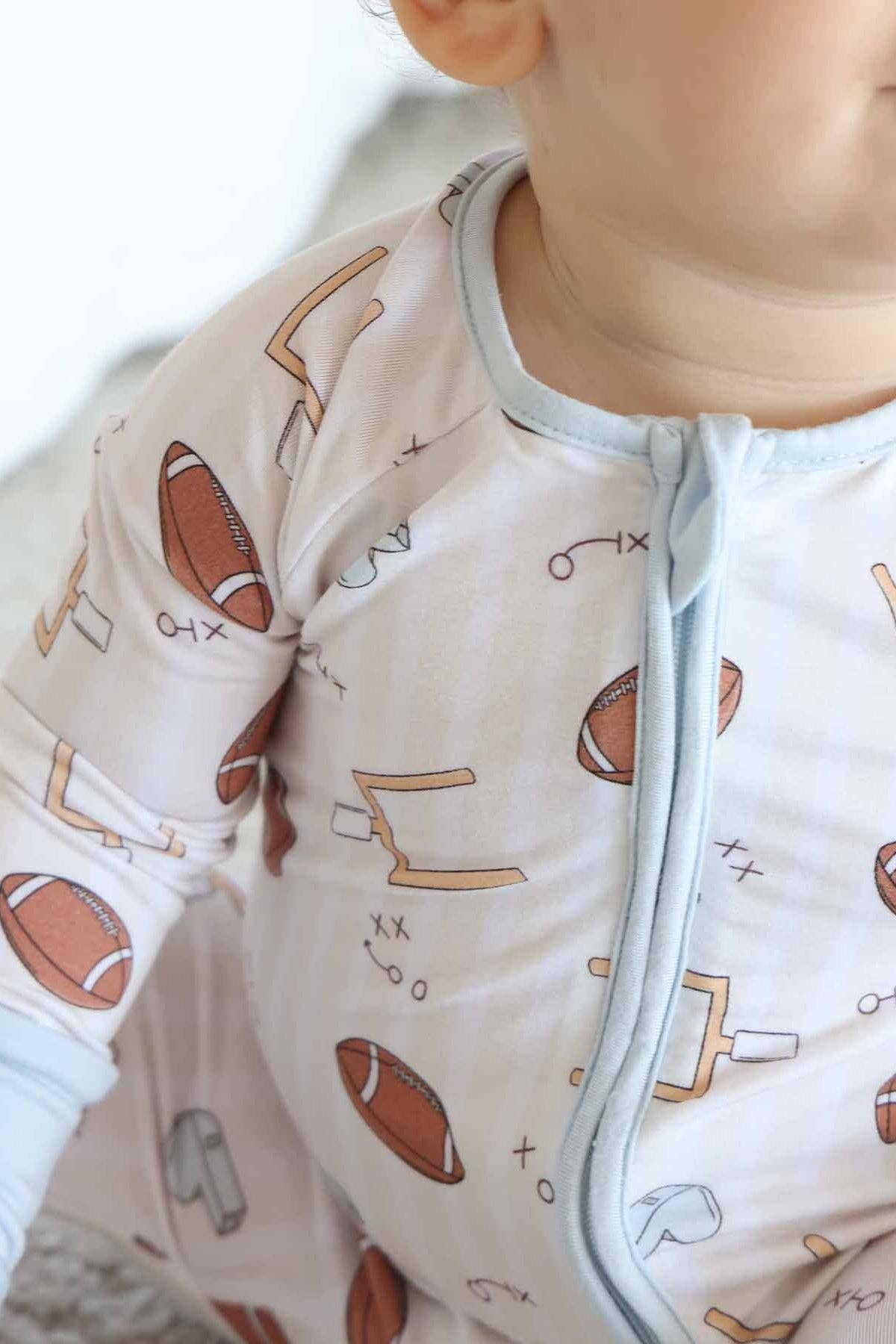 Tiny Touchdowns Convertible Zip Romper | Neutral: 0-3 months