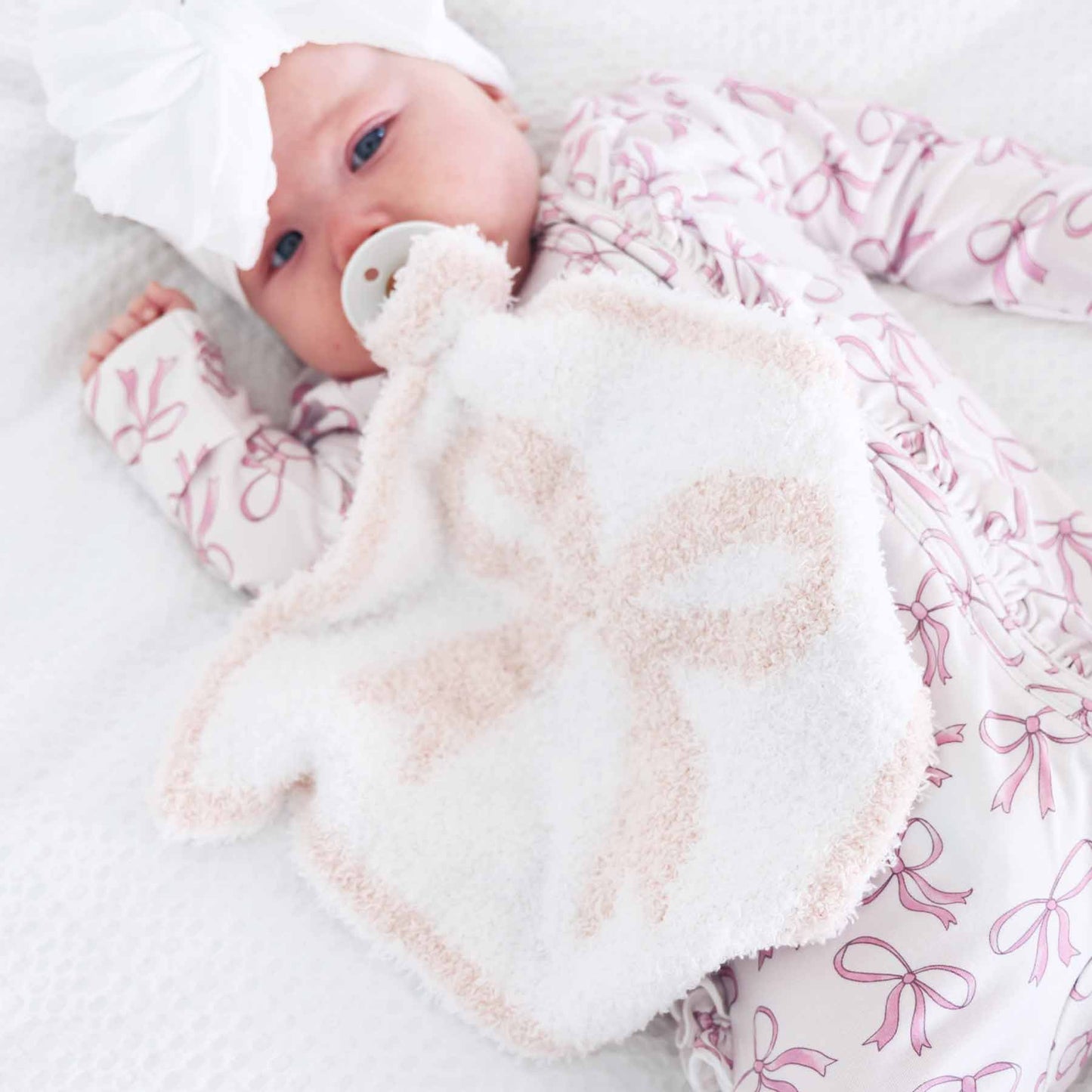 CuddleLane™ Luxe Lovey | Bows: Dark Pink Bows