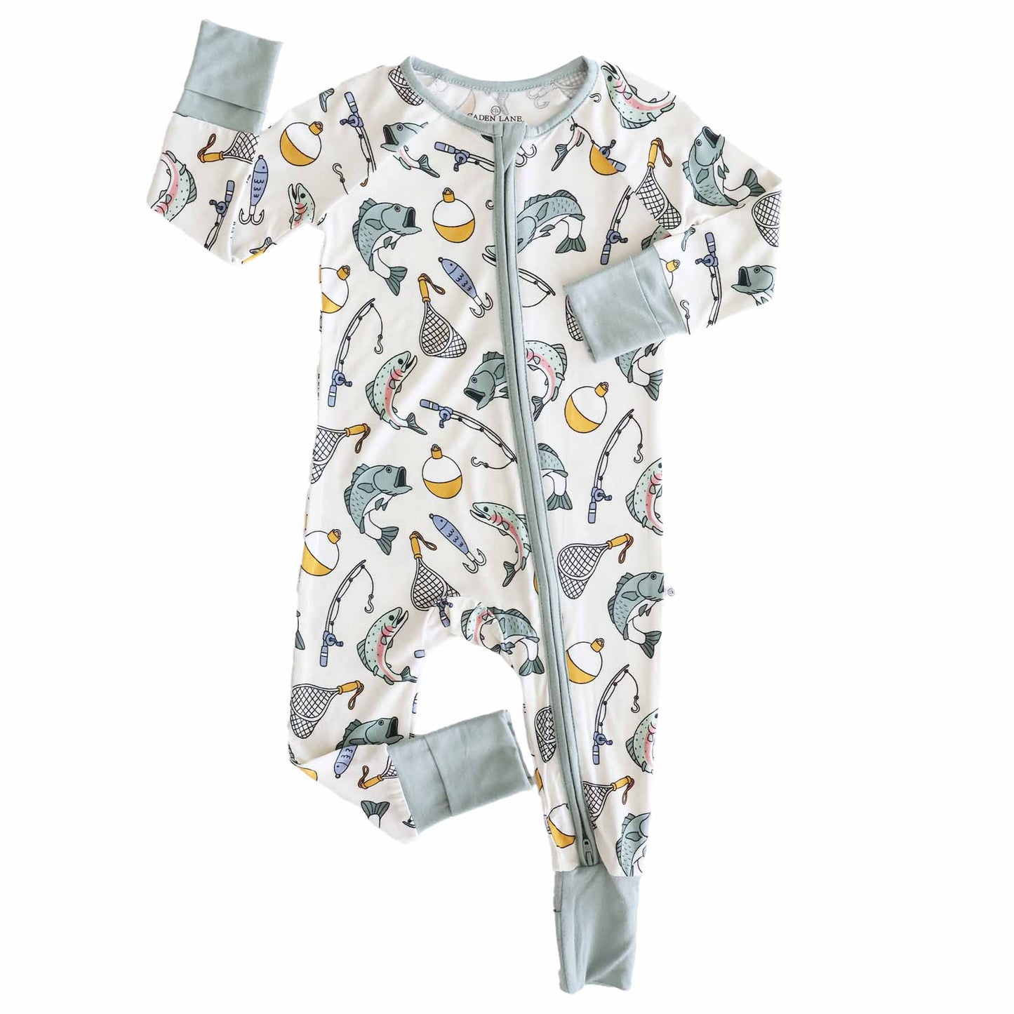 Catch of the Day Convertible Zip Romper: 0-3 months