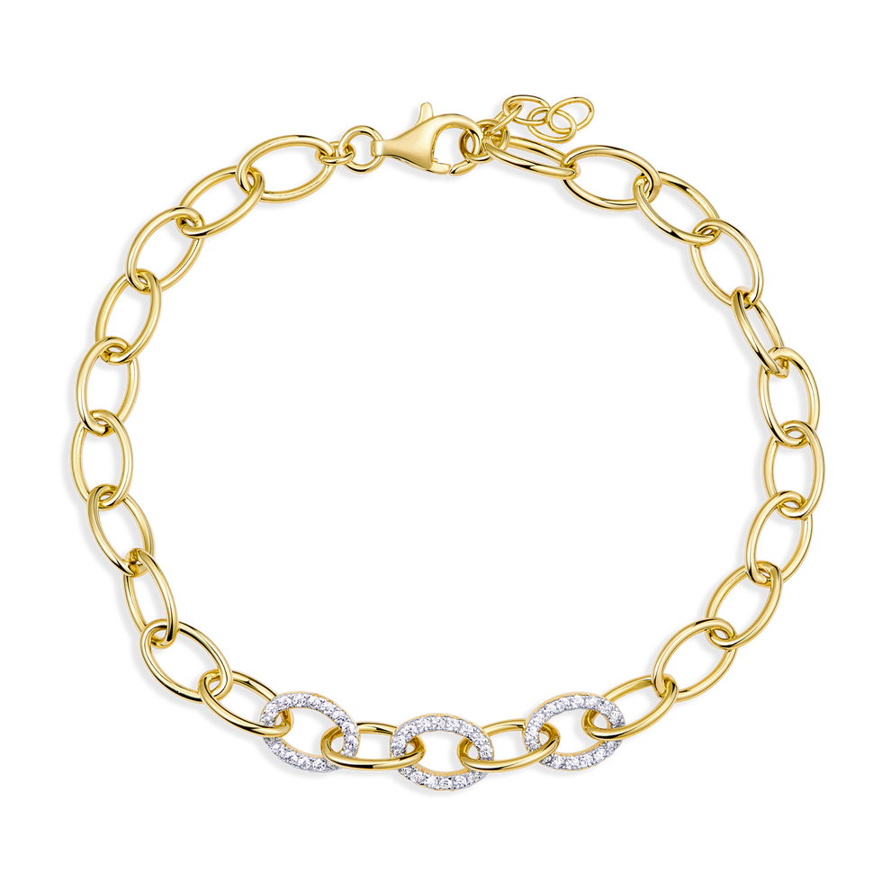 Pave Oval Link Bracelet