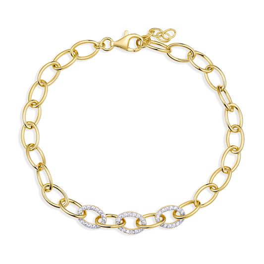 Pave Oval Link Bracelet