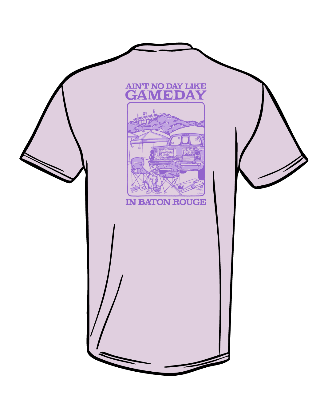 Ain't No Day Like Gameday Pocket T-Shirt : Orchid / S
