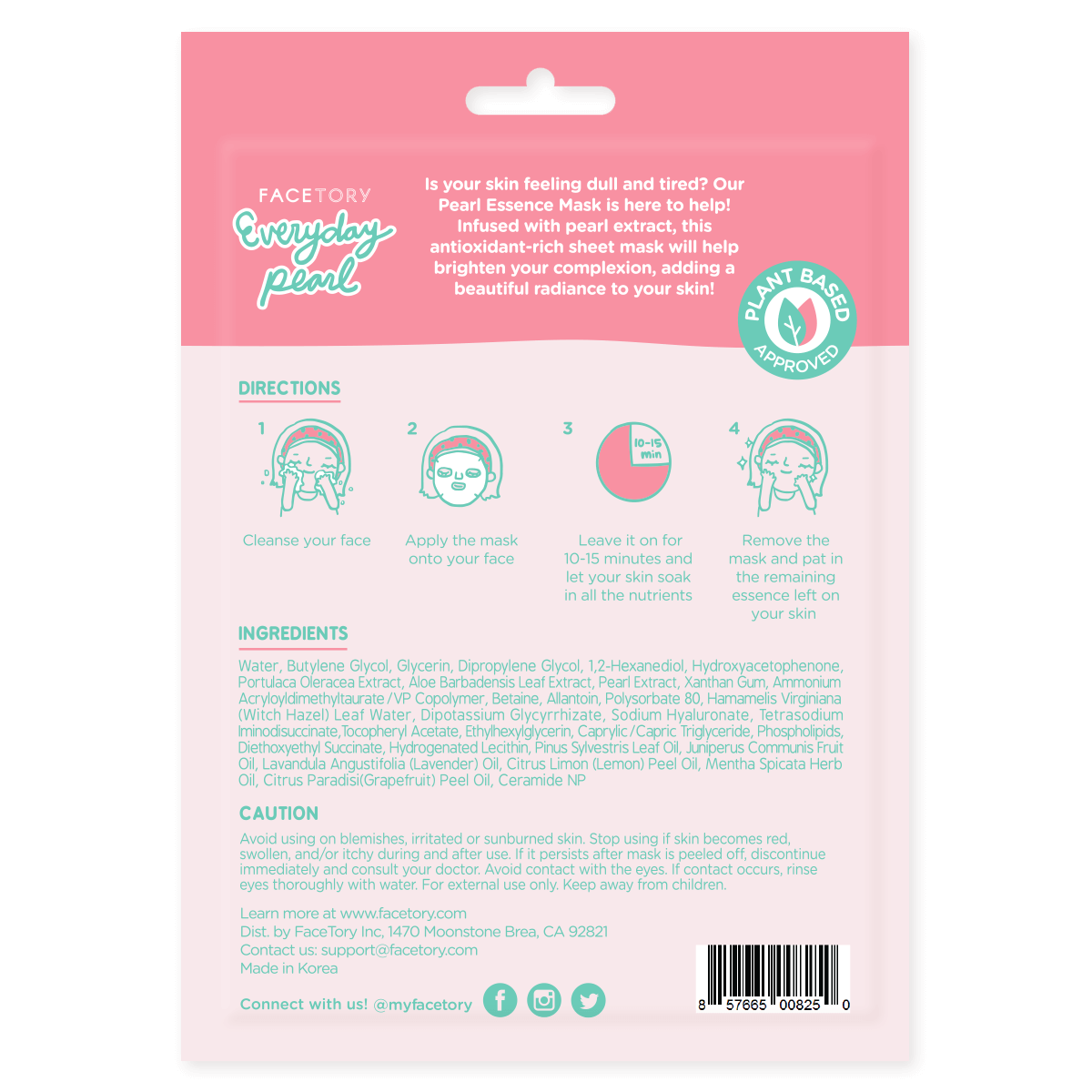 Face Mask - Korean Beauty - Brightening - Everyday - Pearl