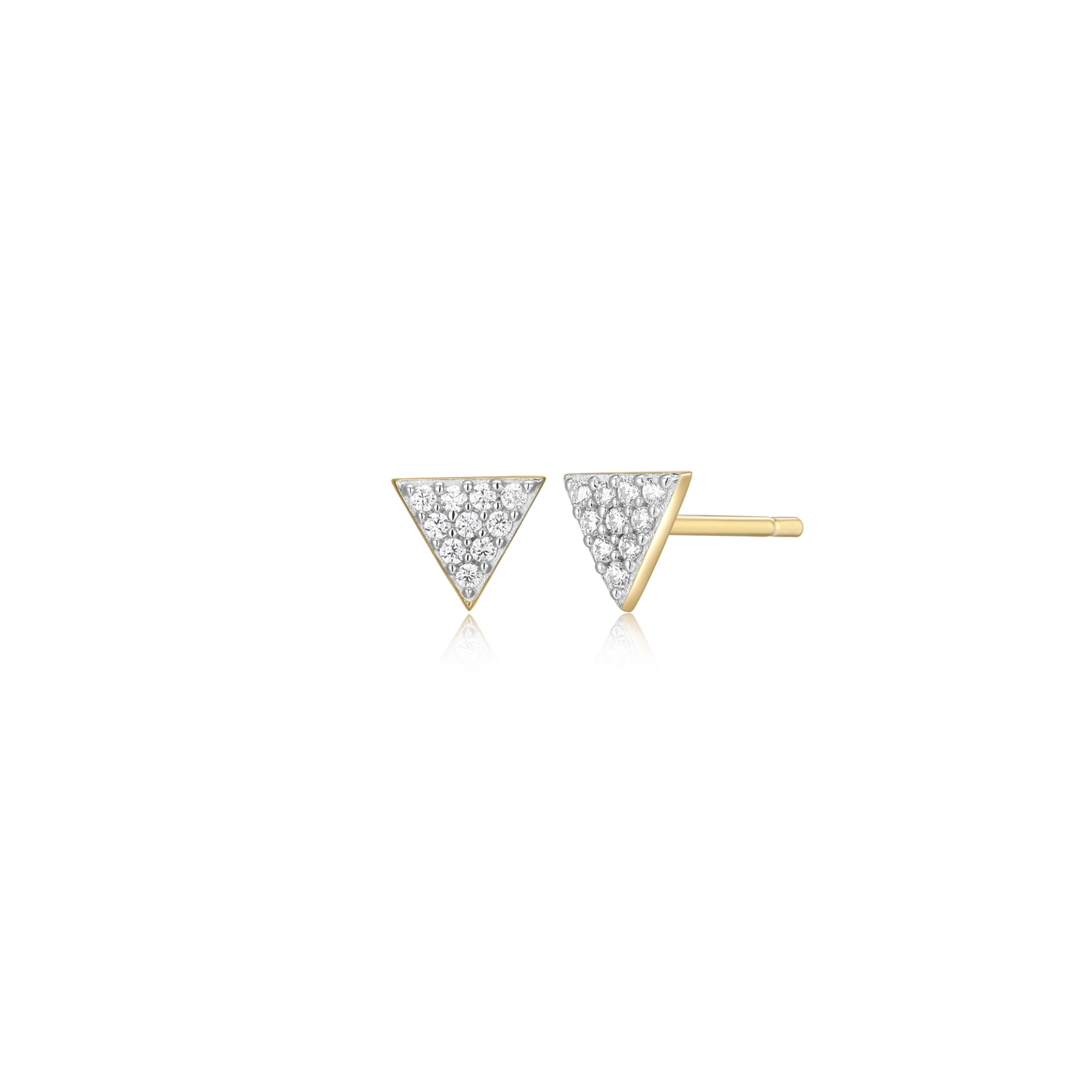 Triangle Stud Earrings in 14k Yellow Gold Plated