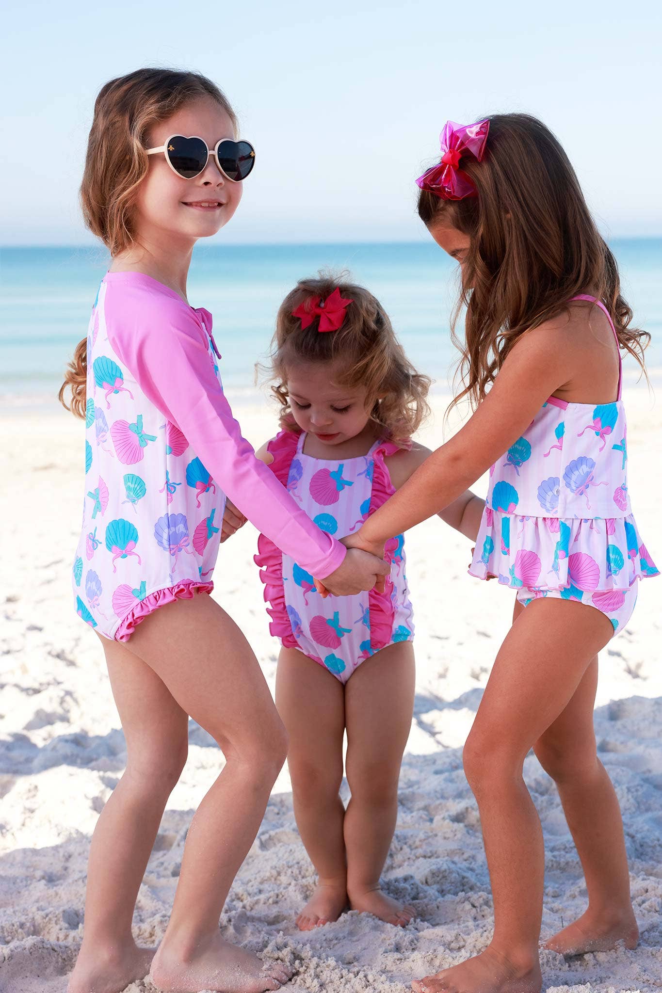 Long Sleeve Rash Guard with Front Zipper | Seaside Sweetie: 4T