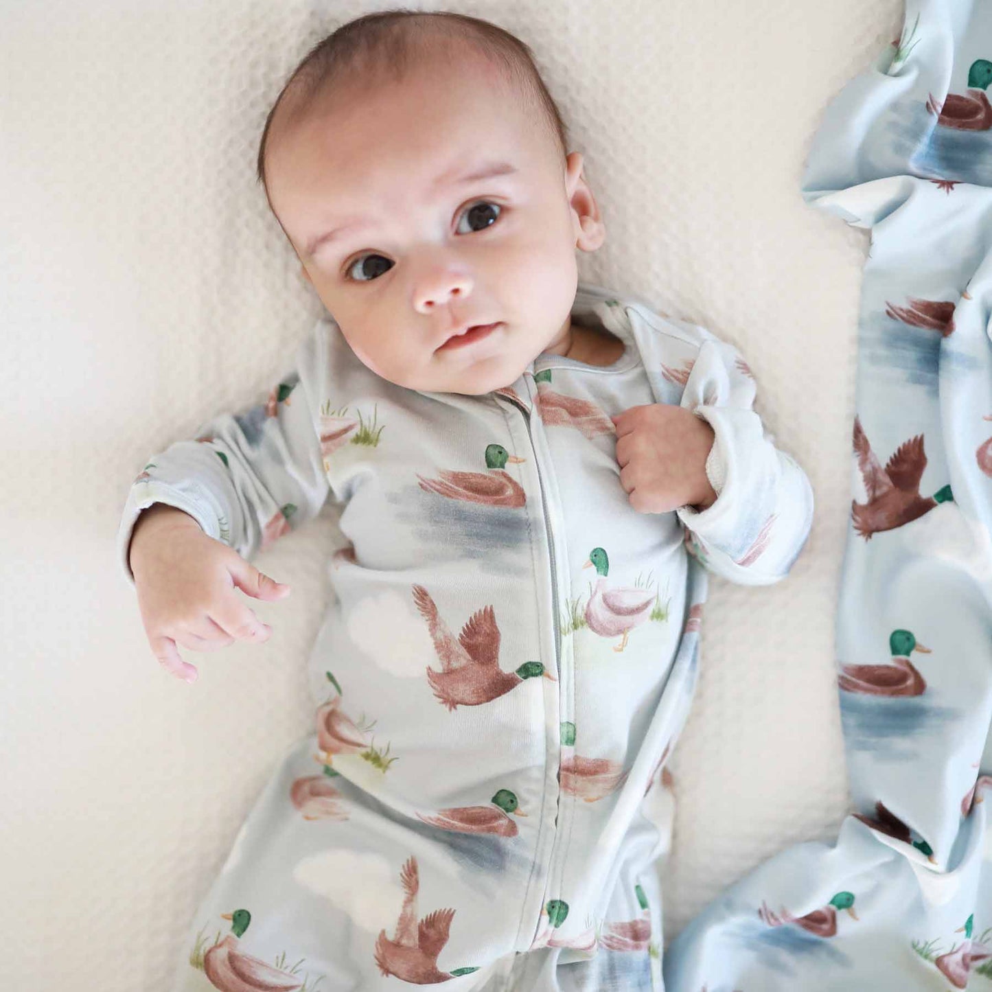 Little Duckling Zipper Footie: Newborn