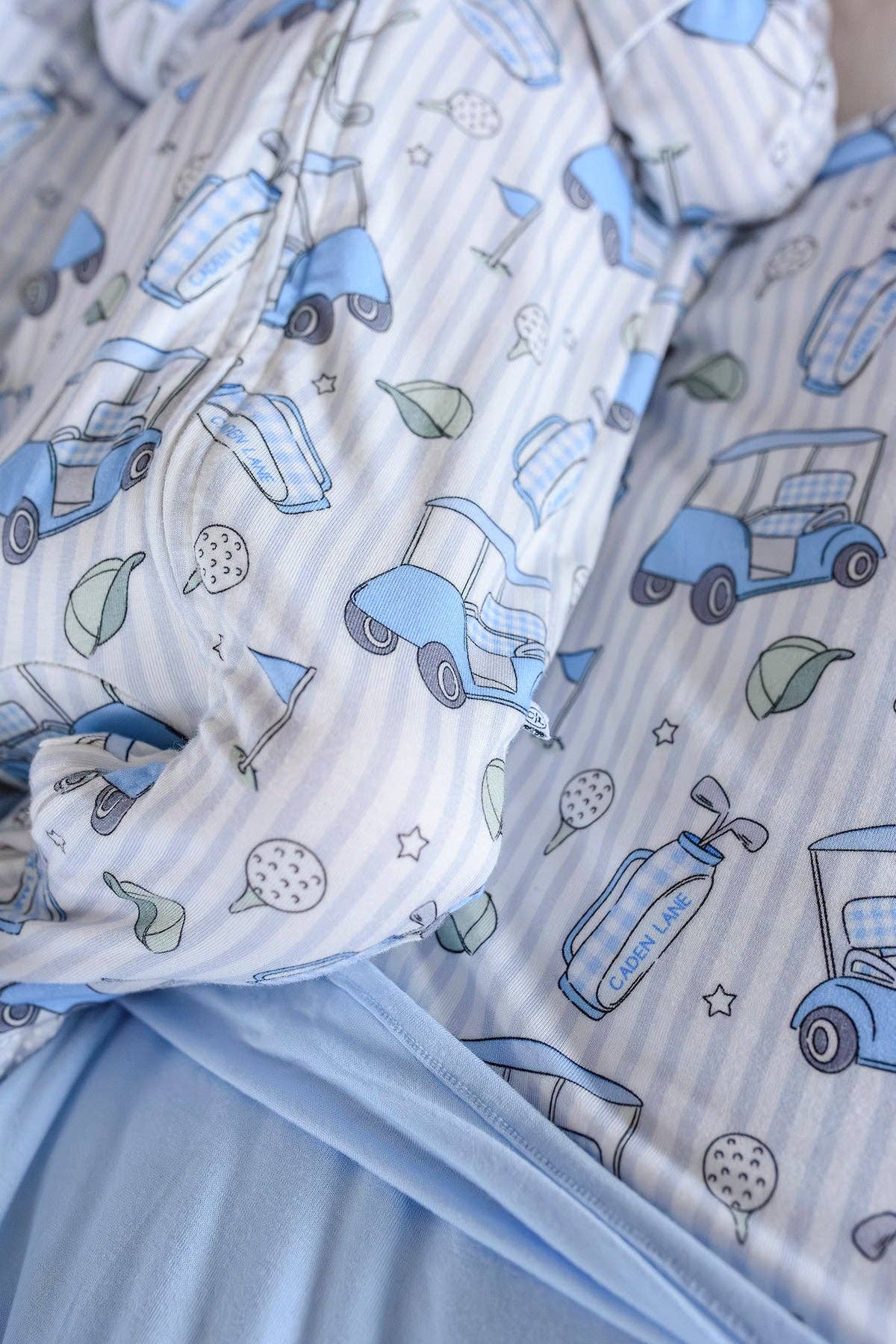 Zipper Footie | Caddie Crew Blue: Newborn