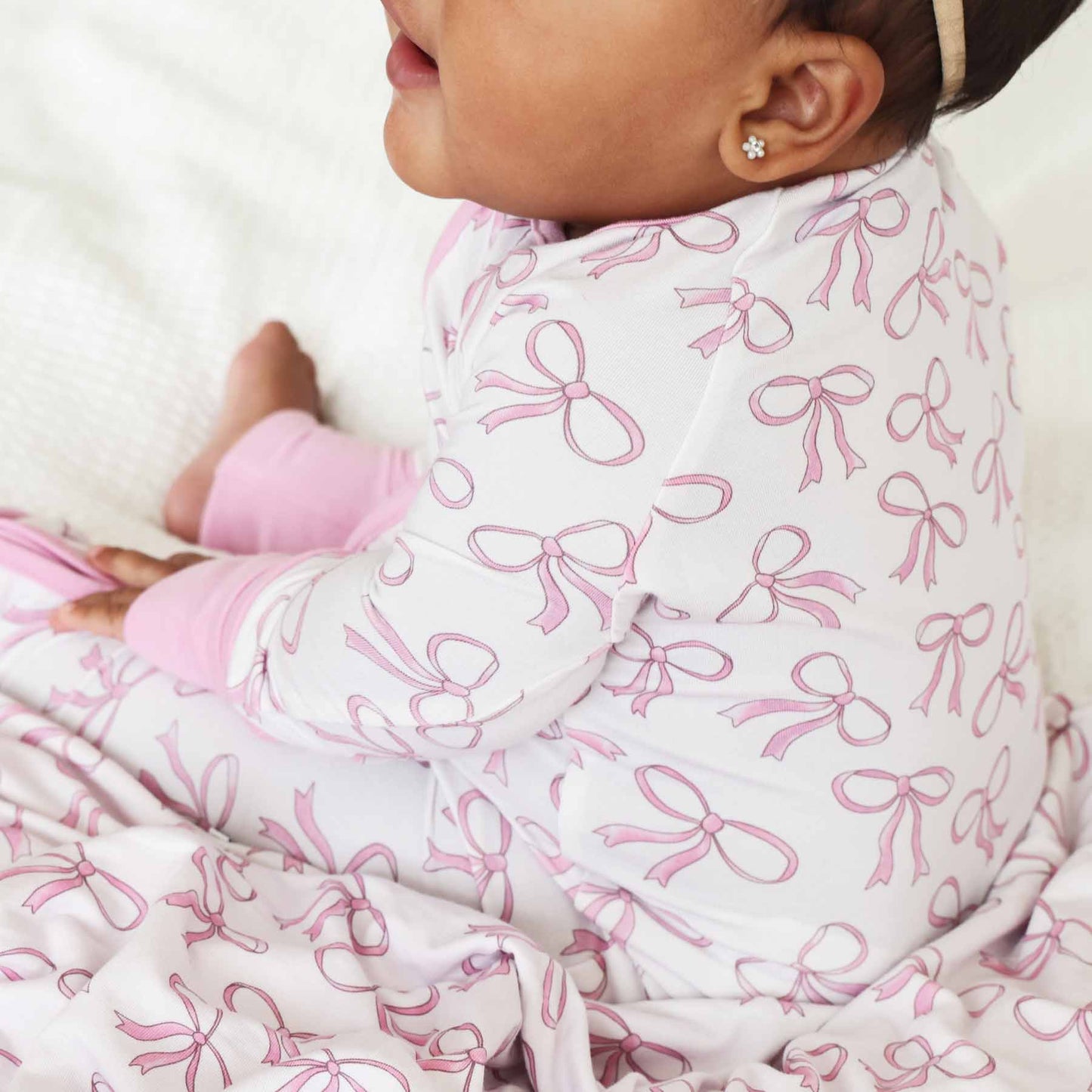 Blushing Bows Convertible Zip Romper: 0-3 months