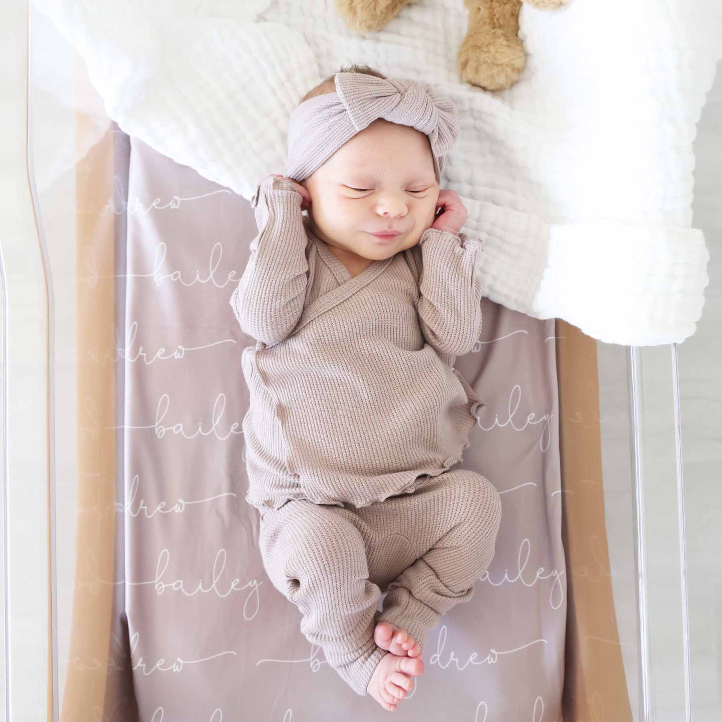 2pc Waffle Crossover Top & Bottom | Mocha: NB