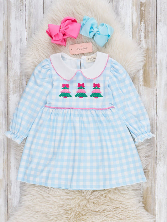 Winter Wonderland Embroidered Gingham Dress: XXL(6yrs)