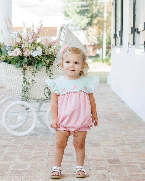 French Knot Bow Scallop Bubble: 9 Months