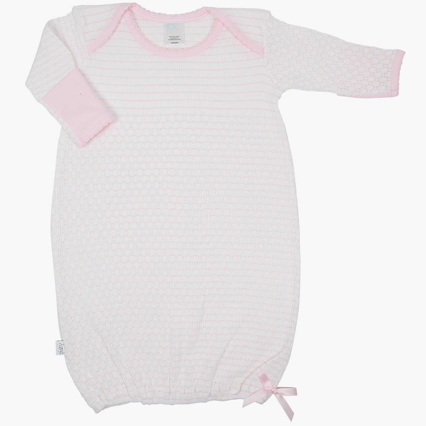 Paty Knit Overlap Shoulder Gown with Pima (Pinstripe) #315J