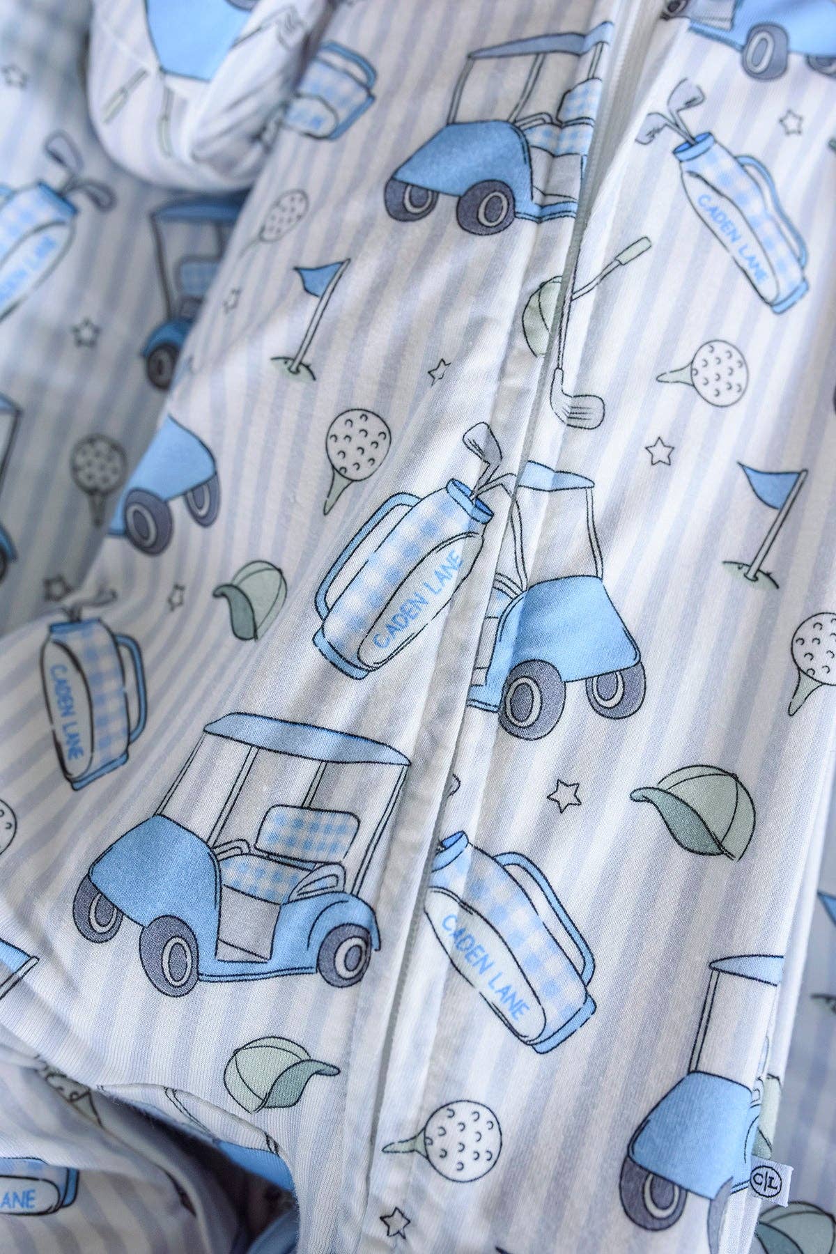 Zipper Footie | Caddie Crew Blue: Newborn