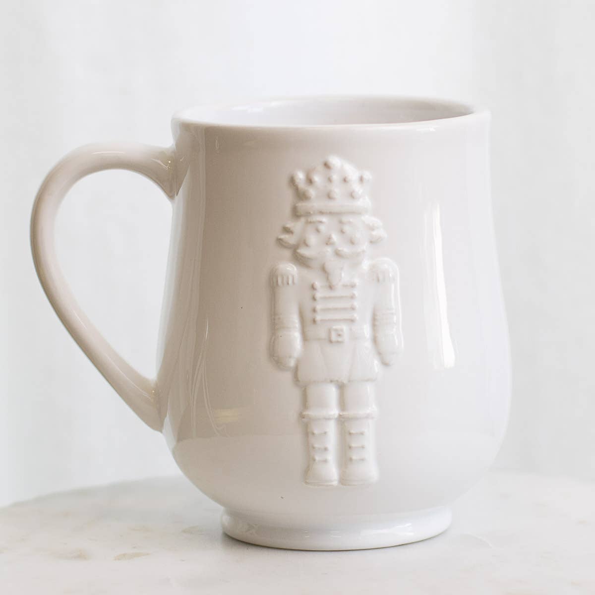 Royal Nutcracker Embossed Coffee Mug   White   18oz