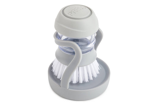 Dispensing Soap Scrub Brush with Holder - Pewter