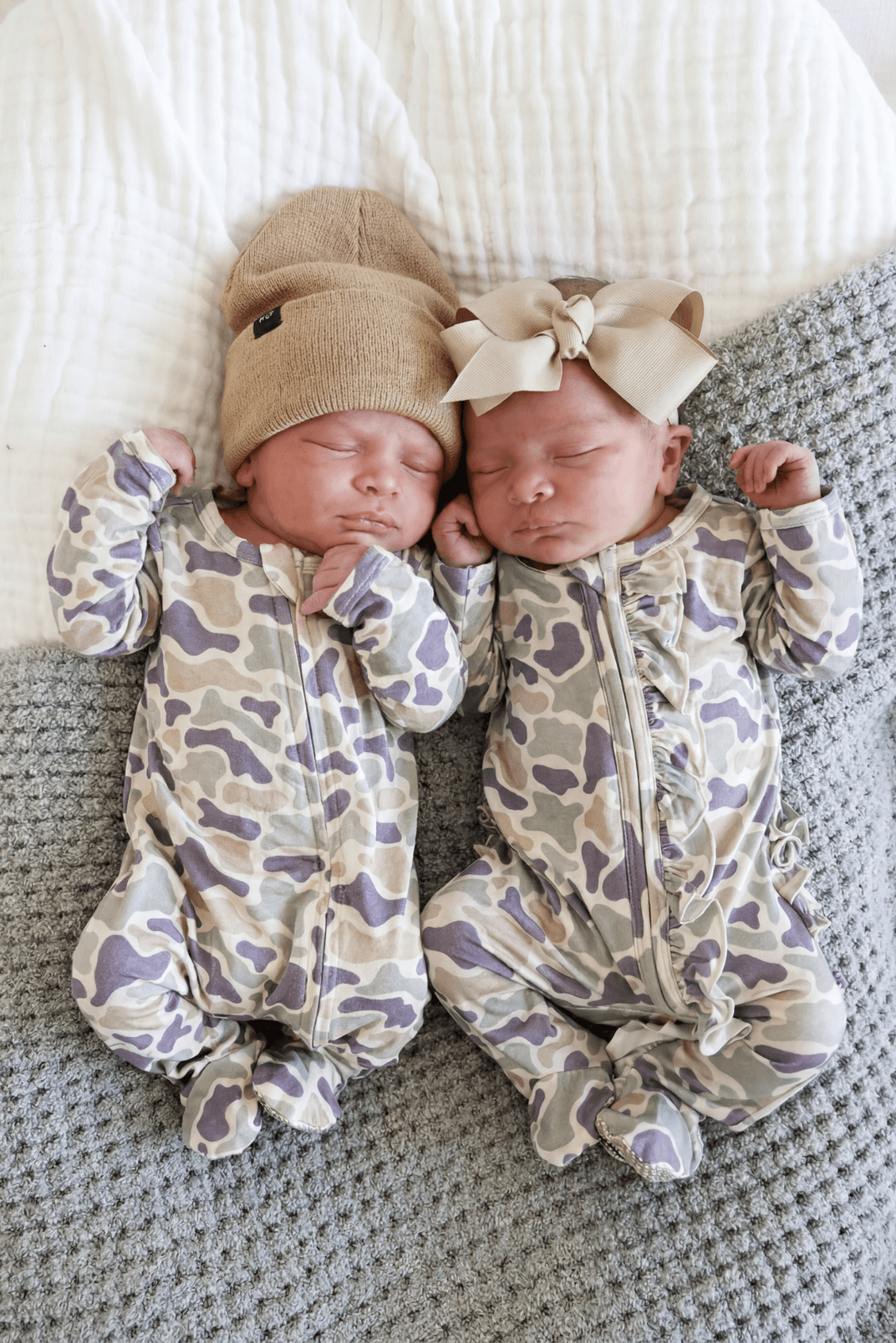 Bamboo Zipper Footie | Camo Cutie: Newborn