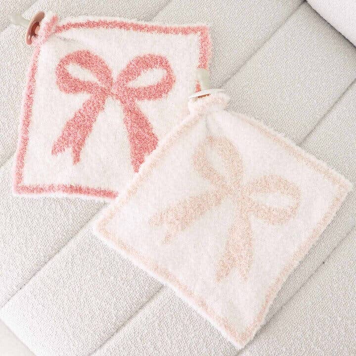 CuddleLane™ Luxe Lovey | Bows: Light Pink Bows