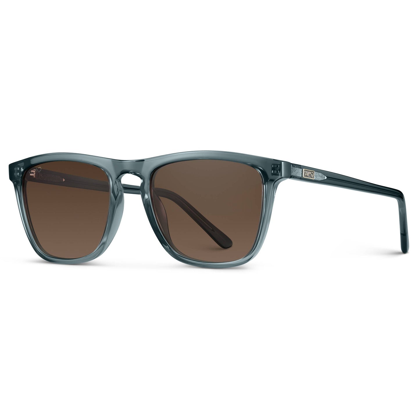 Wesley - Men's Square Sunglasses: Crystal Stone Blue / Brown Lens