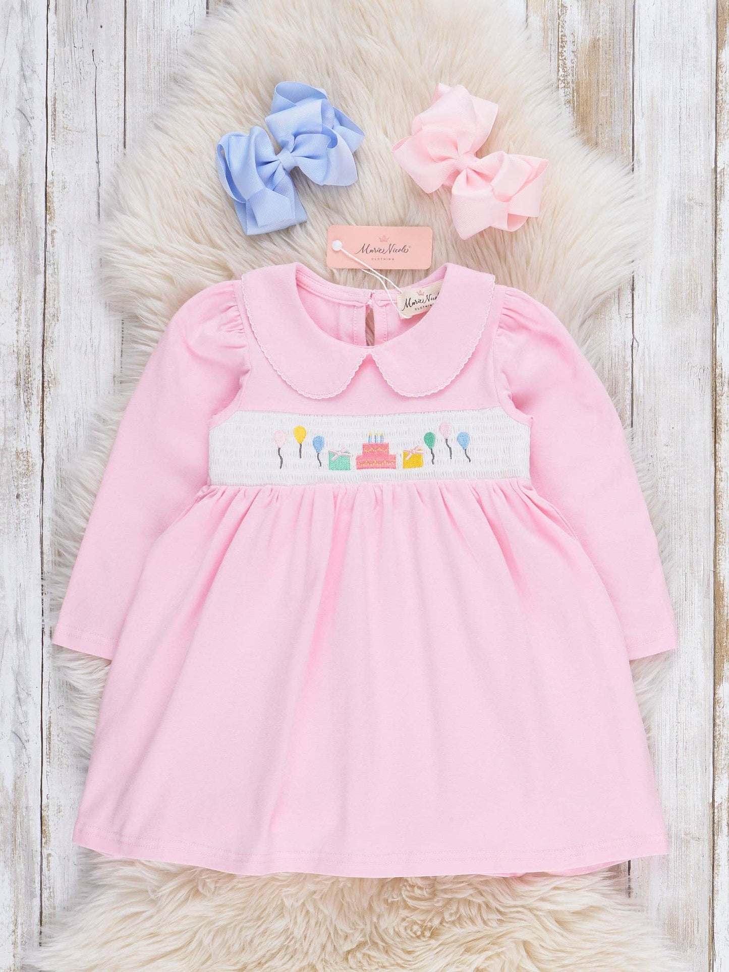 Balloon Bliss Smocked Dress: 2XS(12/18mos)