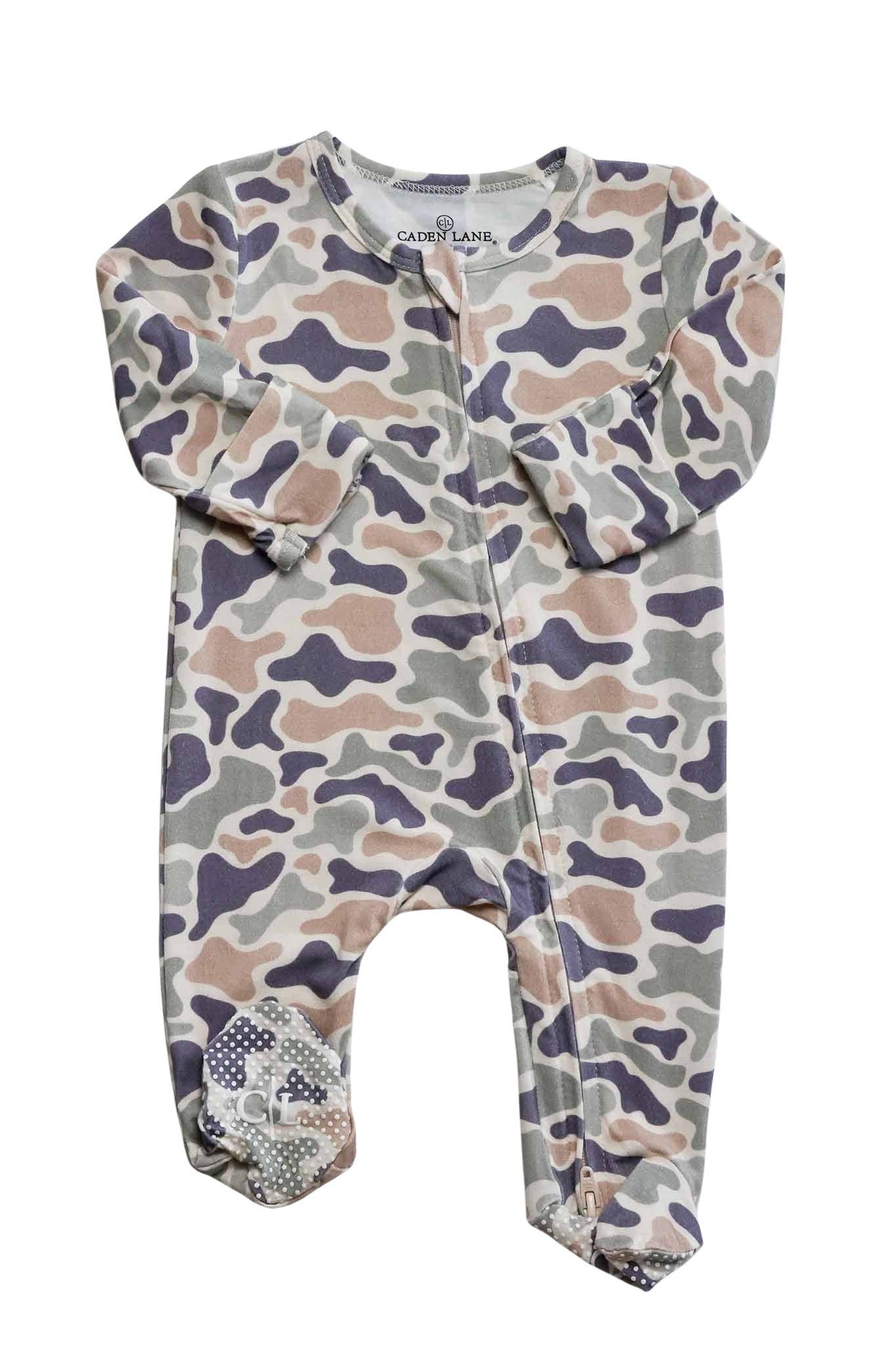 Bamboo Zipper Footie | Camo Cutie: Newborn