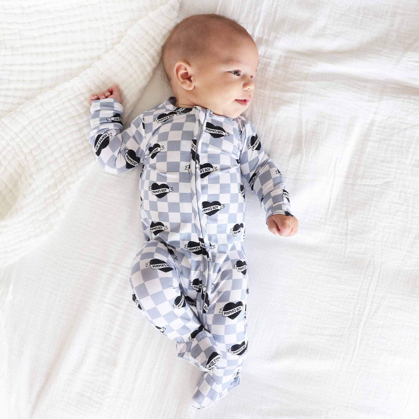Mama's Boy Zipper Footie: Newborn