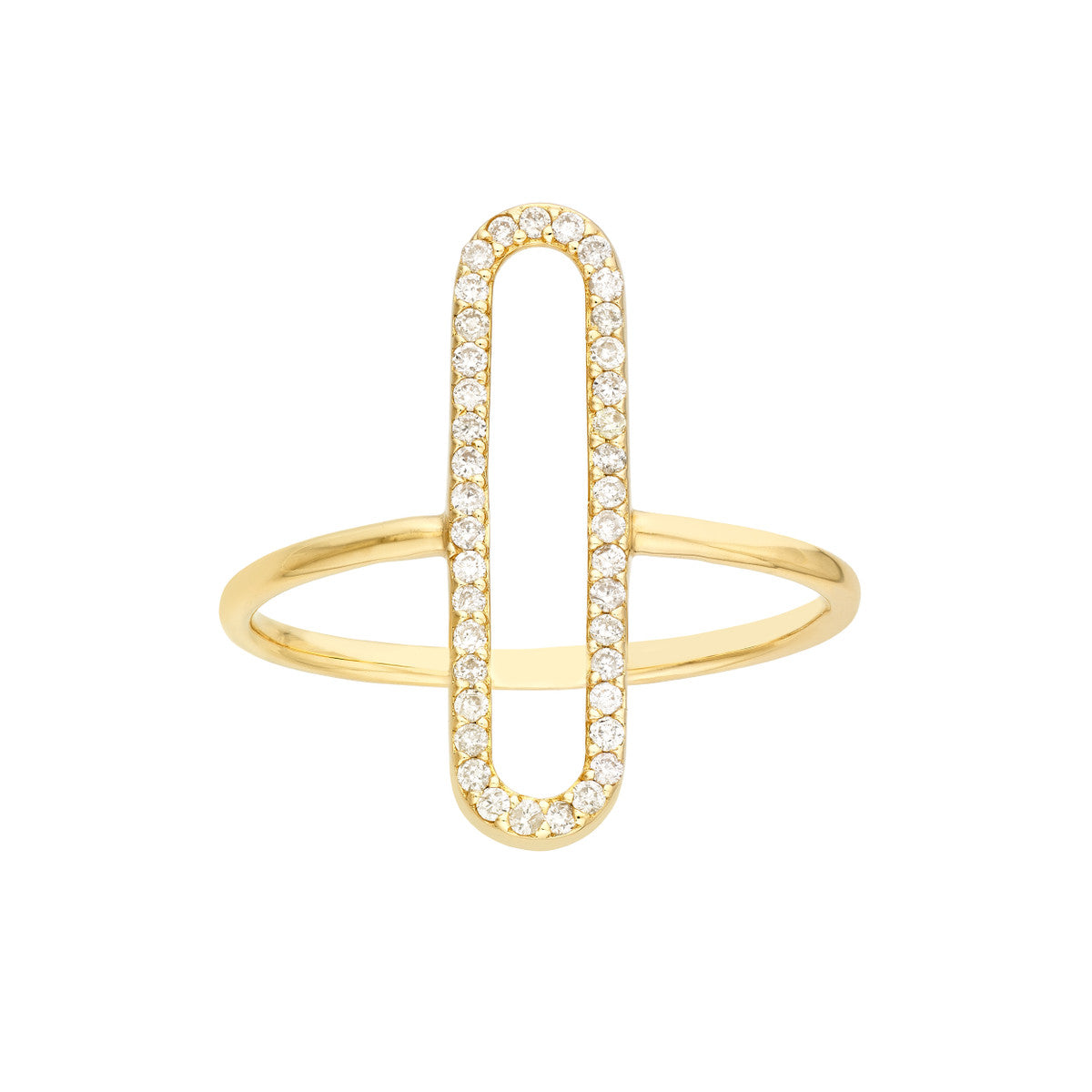 Diamond Paper Clip Frame Ring