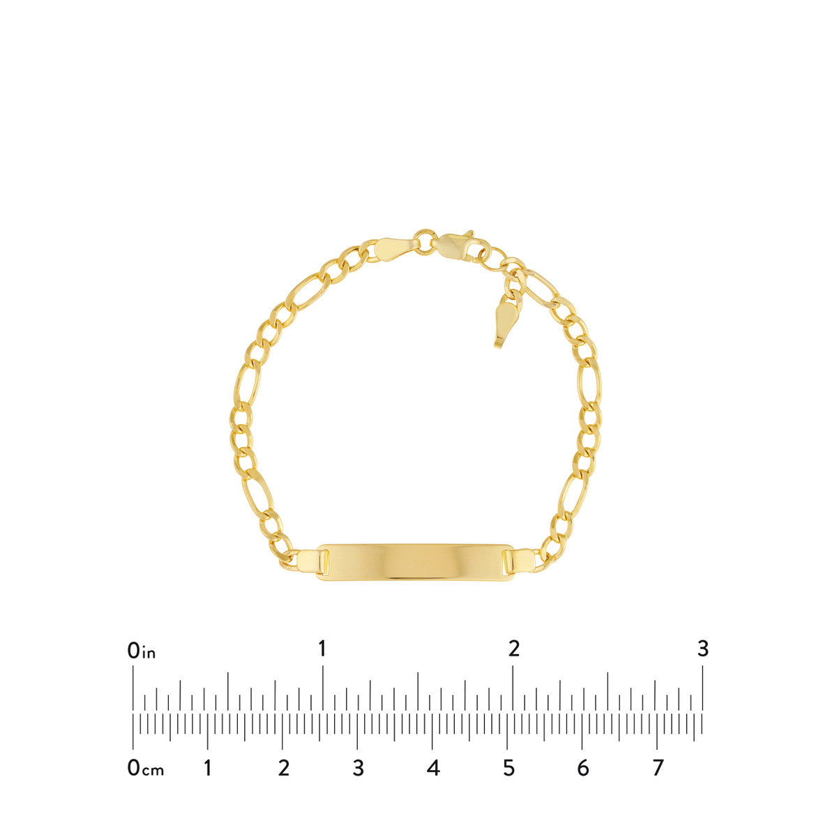 Kid's Initial ID Bracelet on Figaro Chain