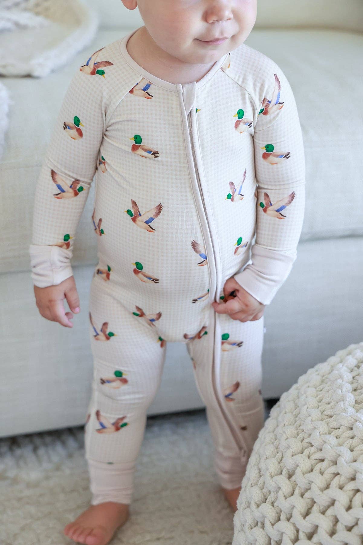 Convertible Bamboo Zip Romper | Little Mallard: 3-6 months