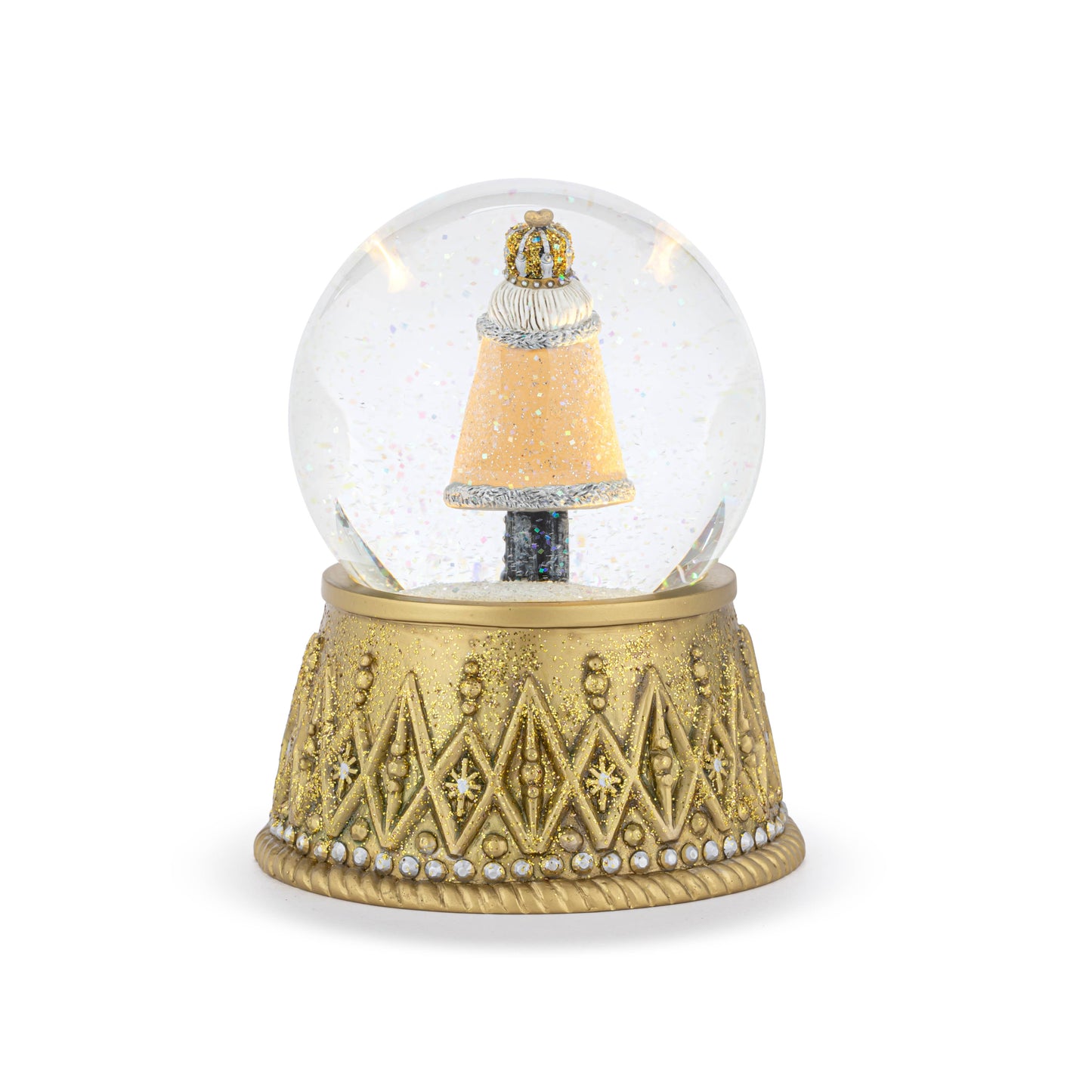 Nutcracker Lit Silver and Gold Snow Globe - 4.5x6in