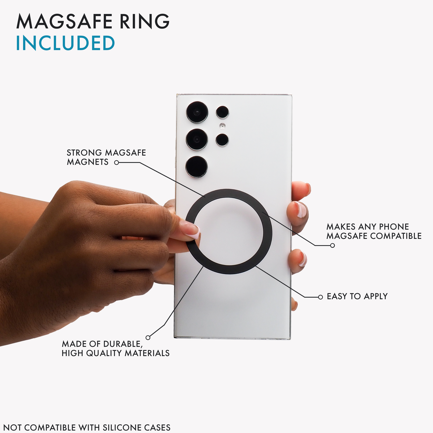 LoveHandle PRO for Magsafe- White Silicone on White Base: DEFAULT TITLE