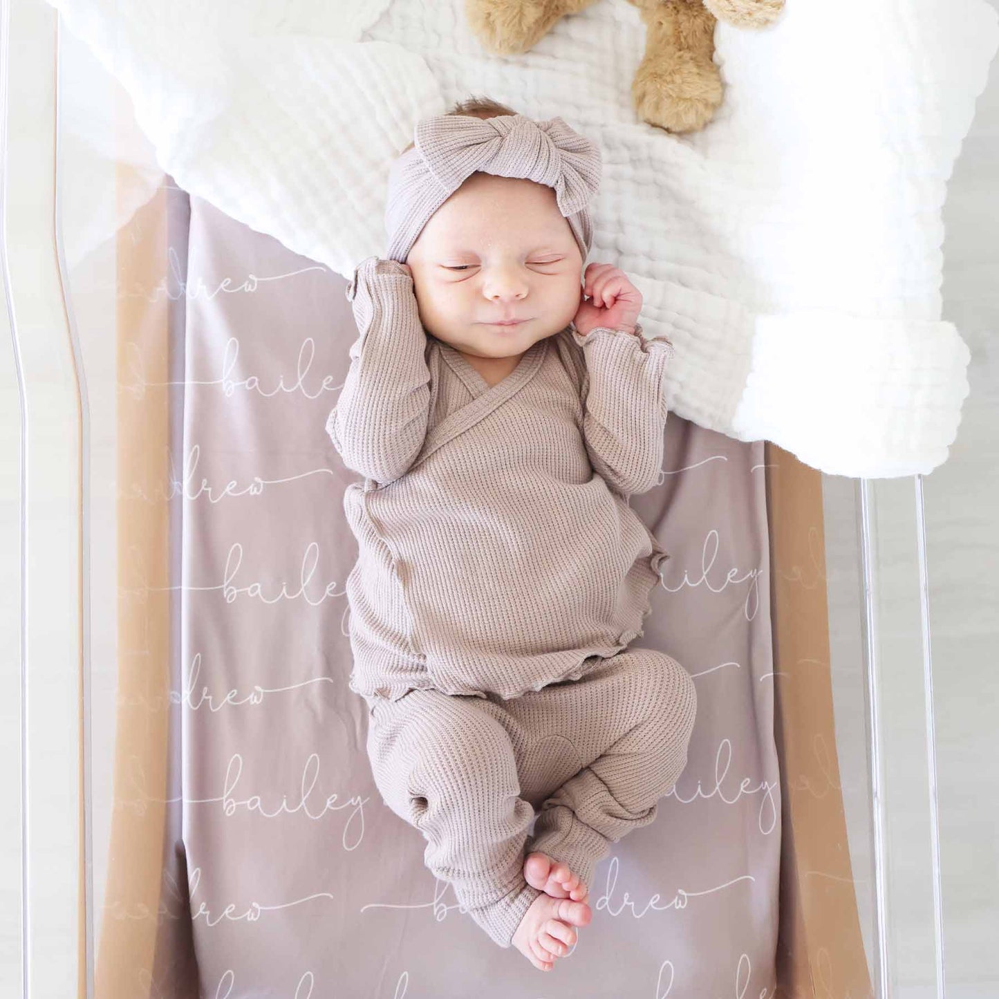 2pc Waffle Crossover Top & Bottom | Mocha: NB