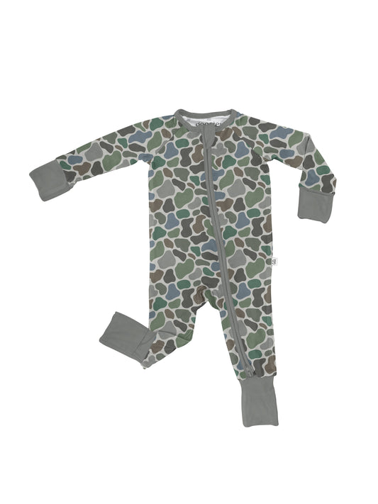 Pebble Camo - Zip Convertible PJs: 12-18M