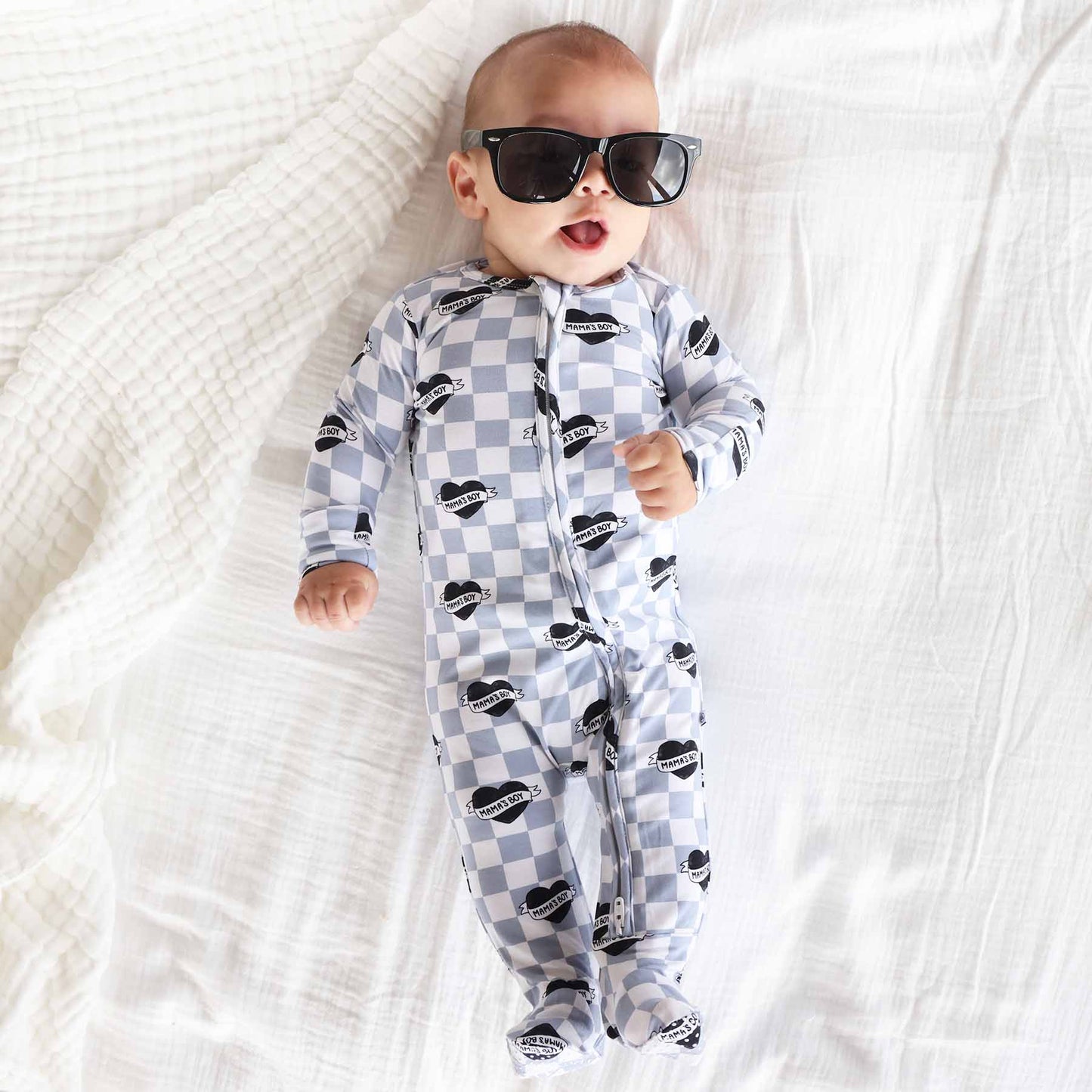 Mama's Boy Zipper Footie: Newborn