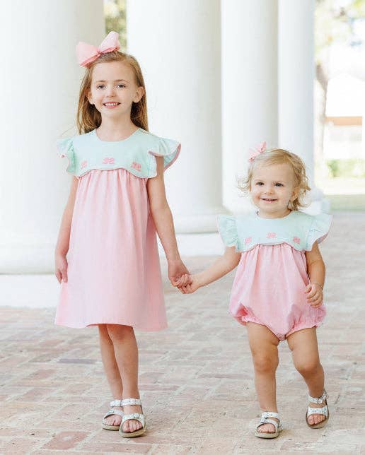 French Knot Bow Scallop Bubble: 6 Months