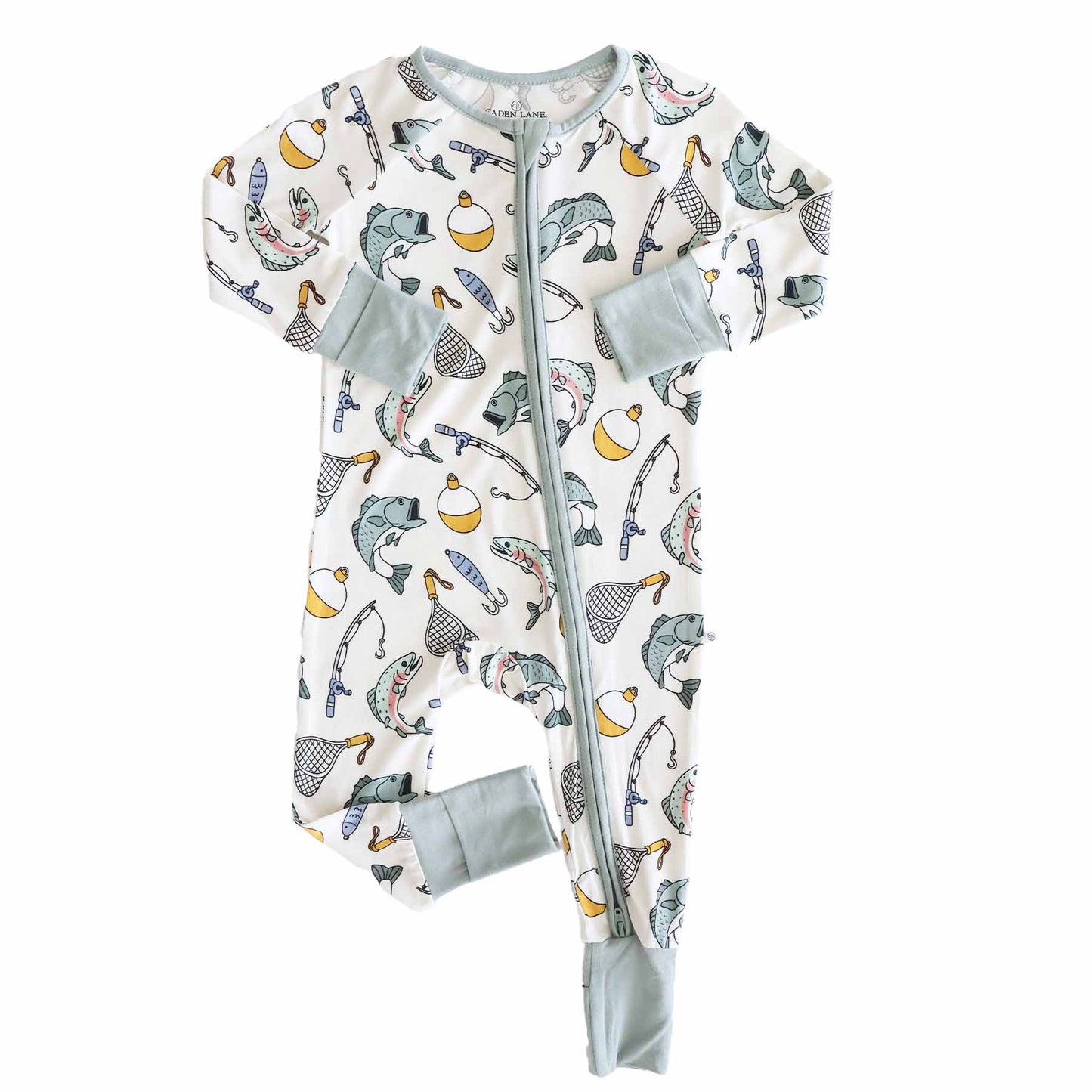 Catch of the Day Convertible Zip Romper: 0-3 months
