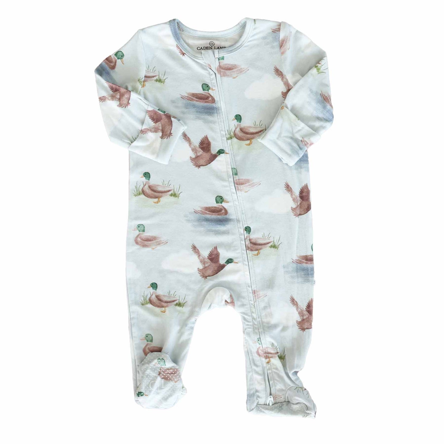 Little Duckling Zipper Footie: Newborn