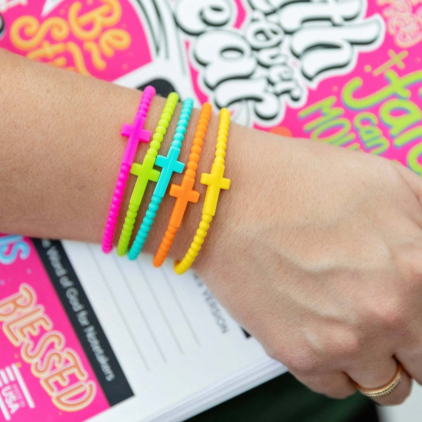 Jesus Bracelets - 5 Packs: Tutti Frutti / Medium