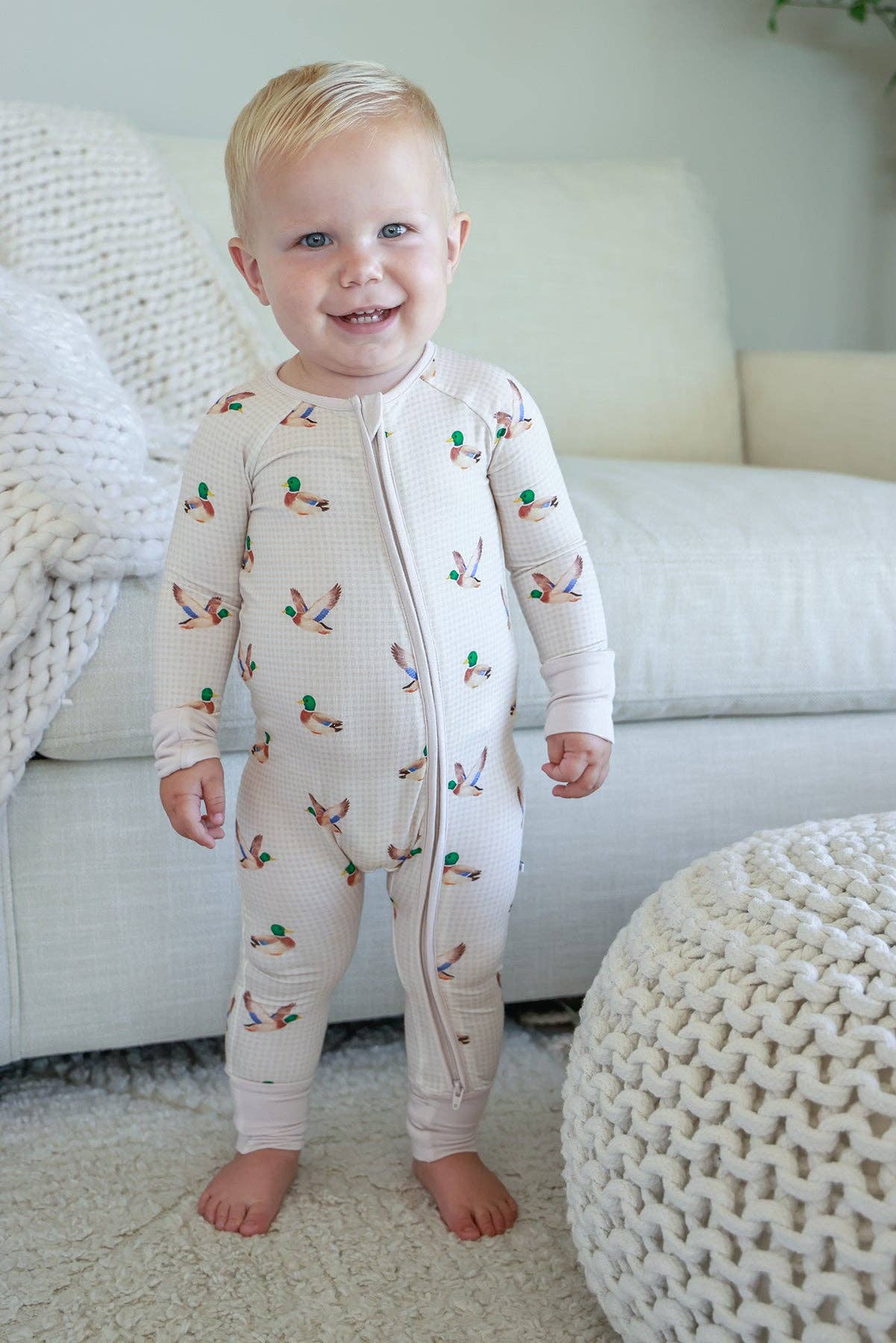 Convertible Bamboo Zip Romper | Little Mallard: 0-3 months