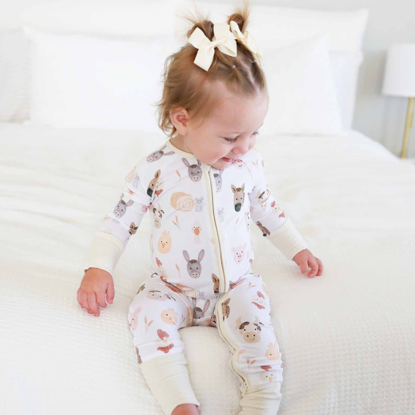 Barnyard Buddies Convertible Zip Romper: 0-3 months
