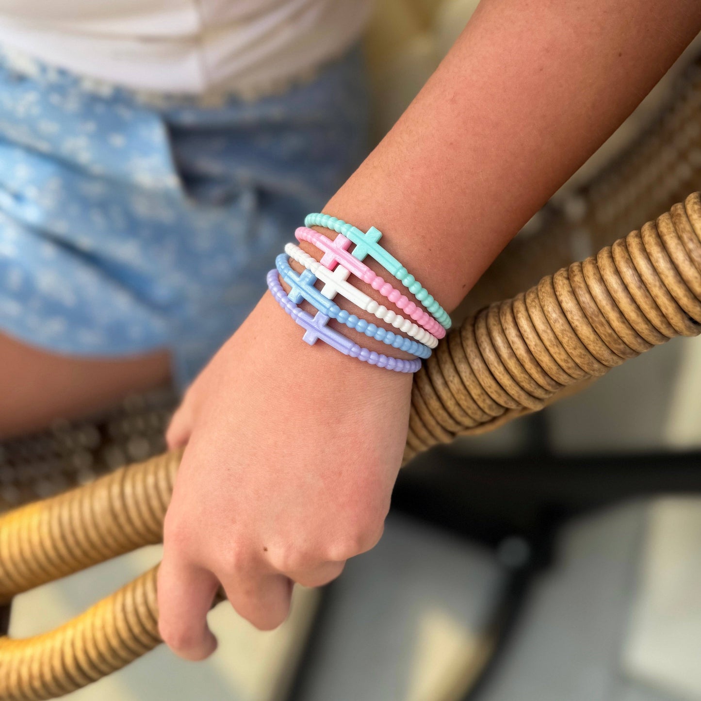 Jesus Bracelets - Group Packs: Cotton Candy Sky (25 Pack) / Small