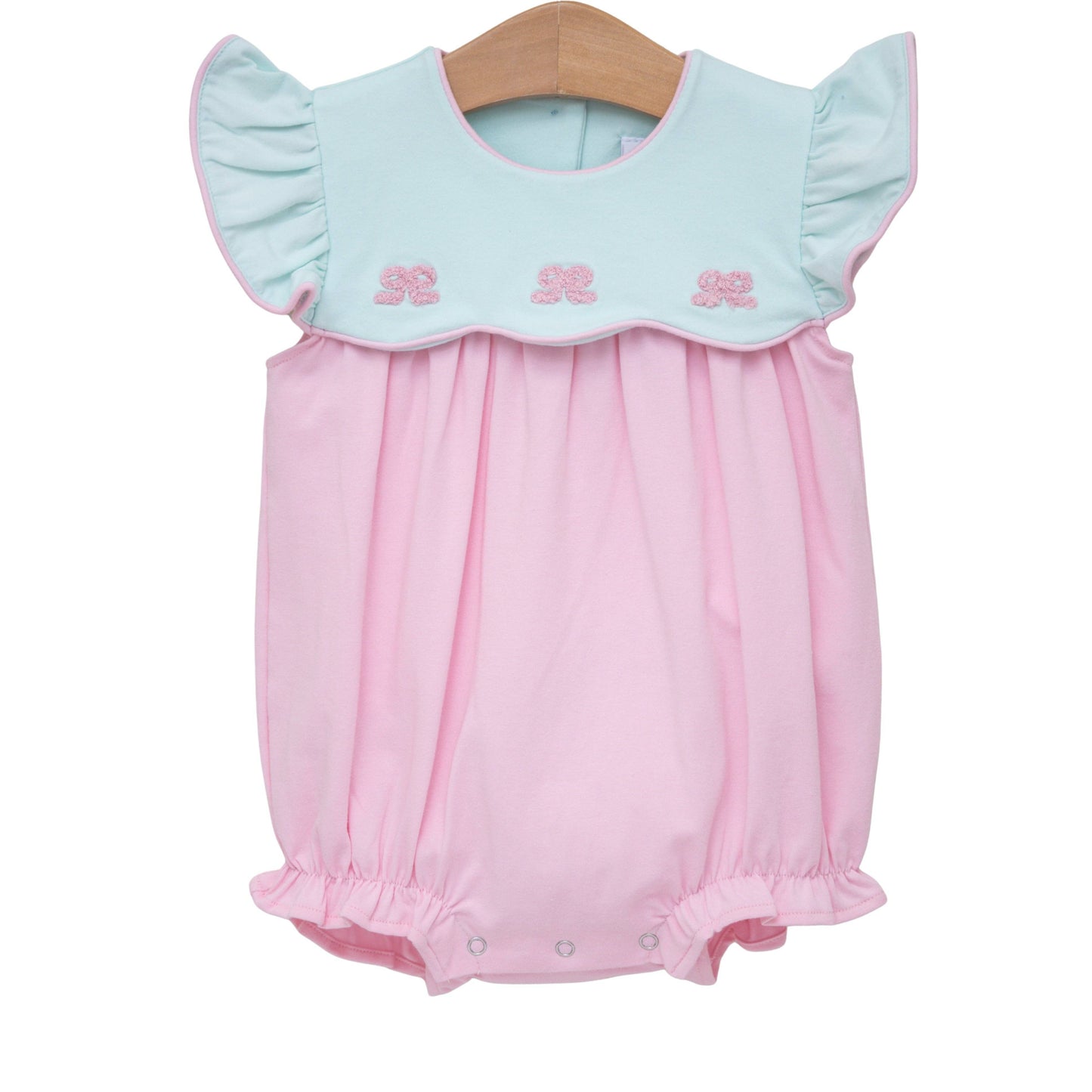 French Knot Bow Scallop Bubble: 9 Months