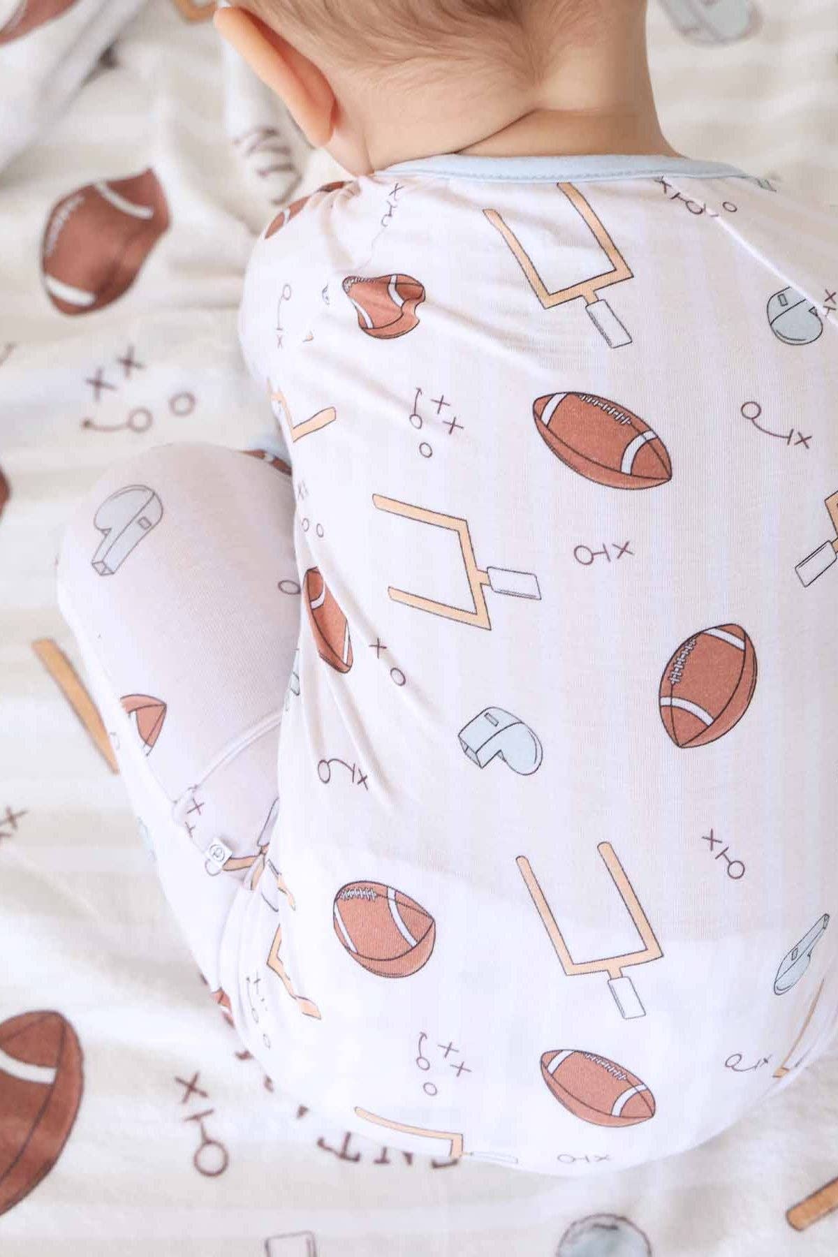Tiny Touchdowns Convertible Zip Romper | Neutral: 0-3 months