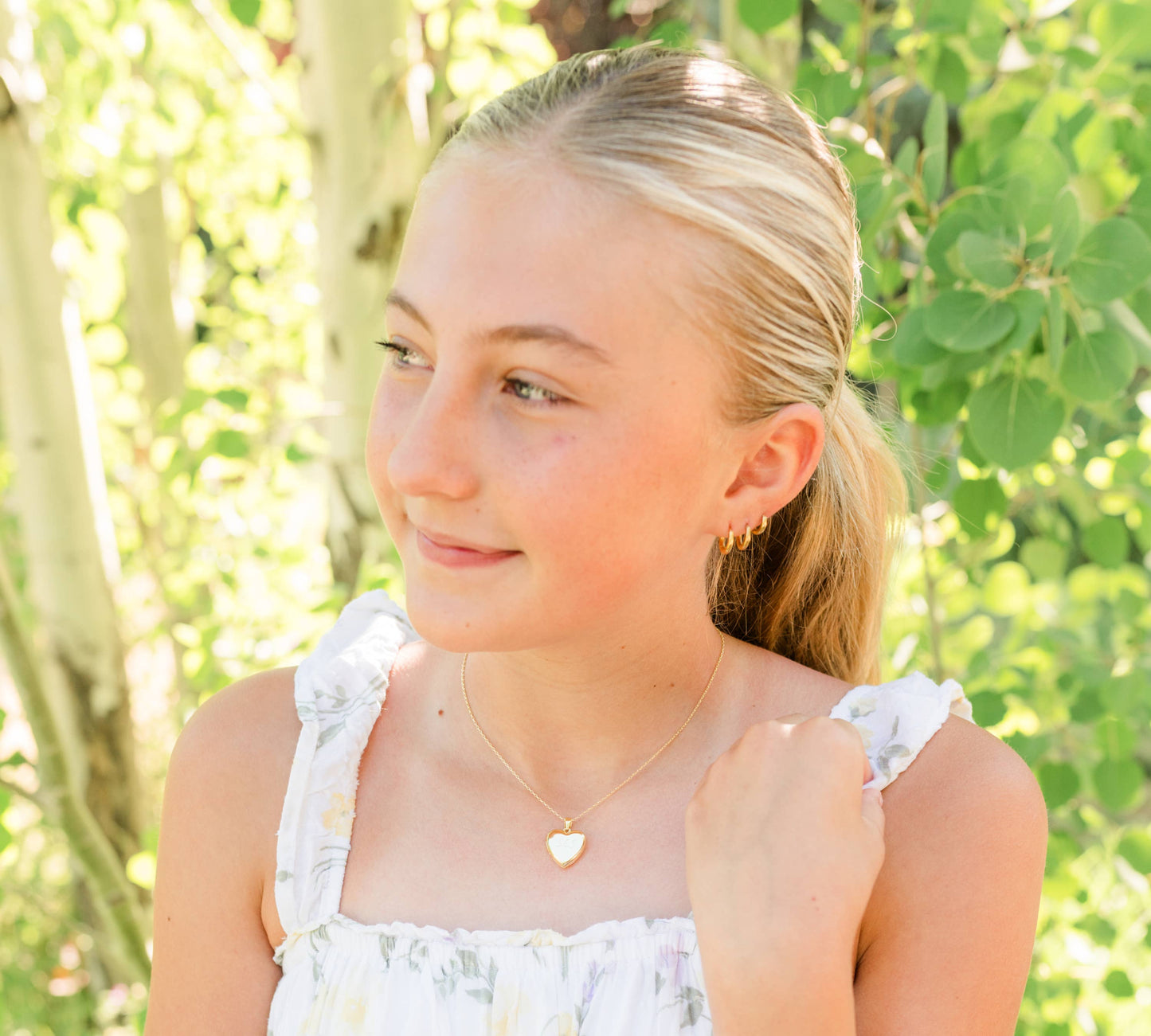 14K Gold-Plated Heart Locket for Little Girls and Kids: 14 inch