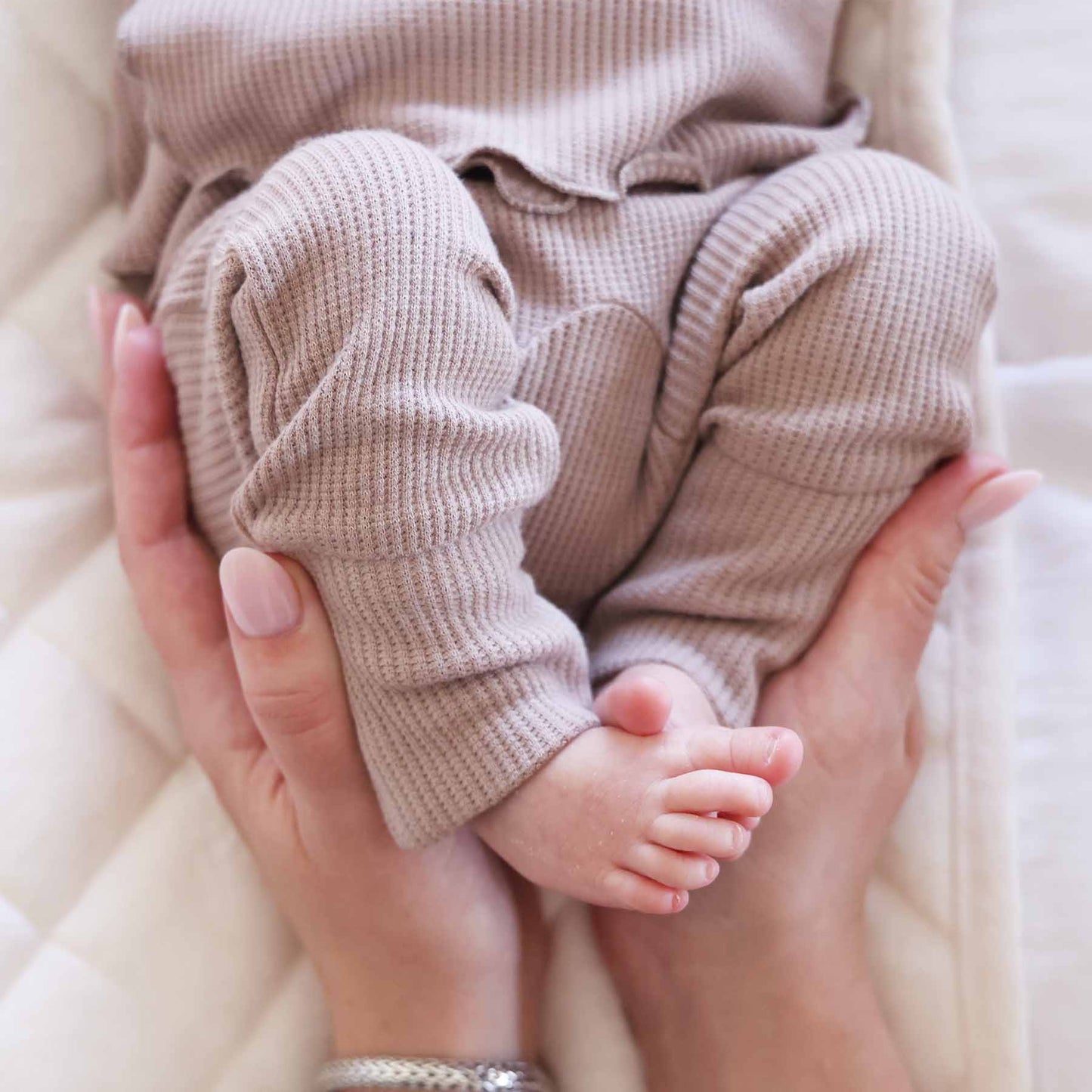 2pc Waffle Crossover Top & Bottom | Mocha: NB